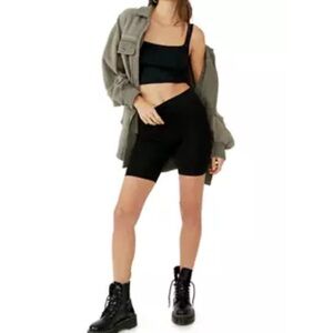 Free People Seamless Bike Shorts in Black New With Tags Size XS/S